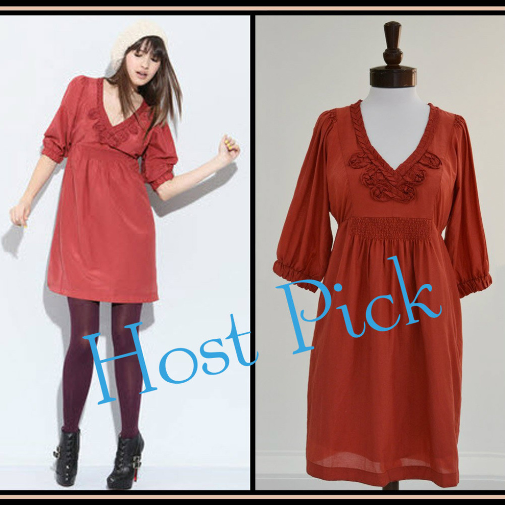 NWT Anthropologie Dress Red A-line Boho Generra